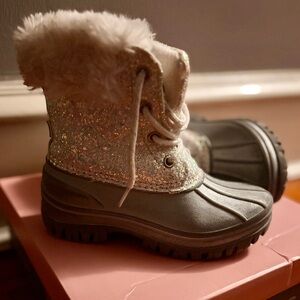 London Fog Kids Sparkle Boots - Silver and Gray